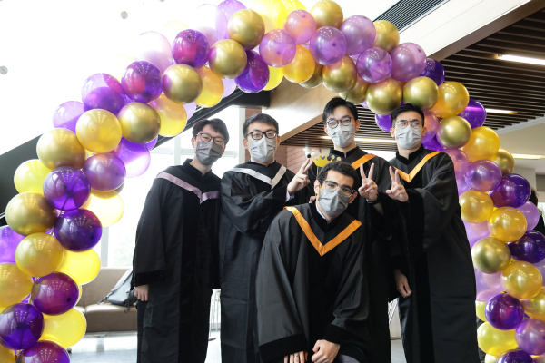 Students in Front of Bubble Arch