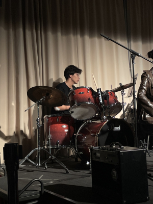 A drummer performing