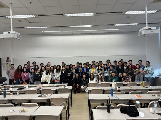 Author Nathan Thrall with GEMC1001 students