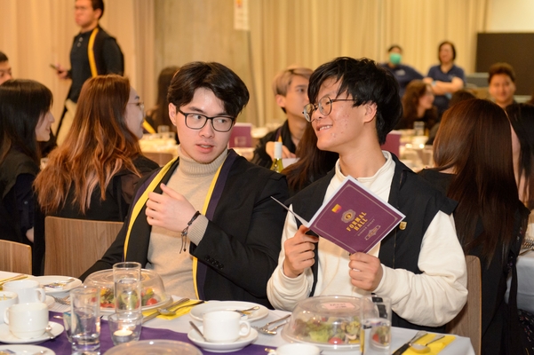 Morningside College students enjoying formal hall.