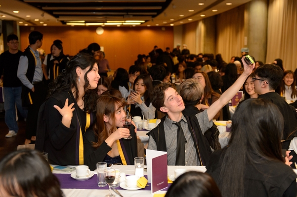 Morningside College students enjoying formal hall.