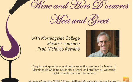 Wine and Hors D'oeuvres Meet and Greet with Prof. Nicholas Rawlins