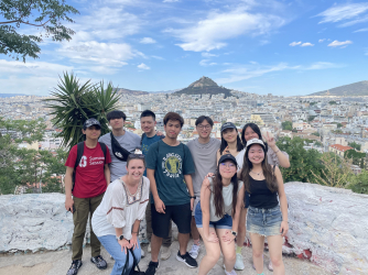 Group of Morningside students in Athens