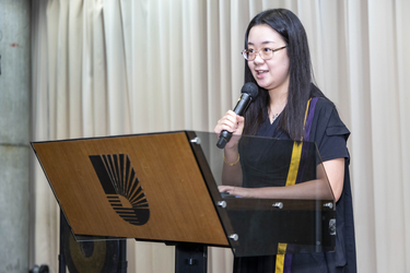 Master of Ceremonies Evelyn Huang , a Year 4 student in Government and Public Administration
