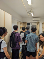 Students visiting a dorm room
