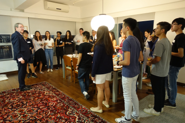 Professor Chris Gane hosts the drinks reception